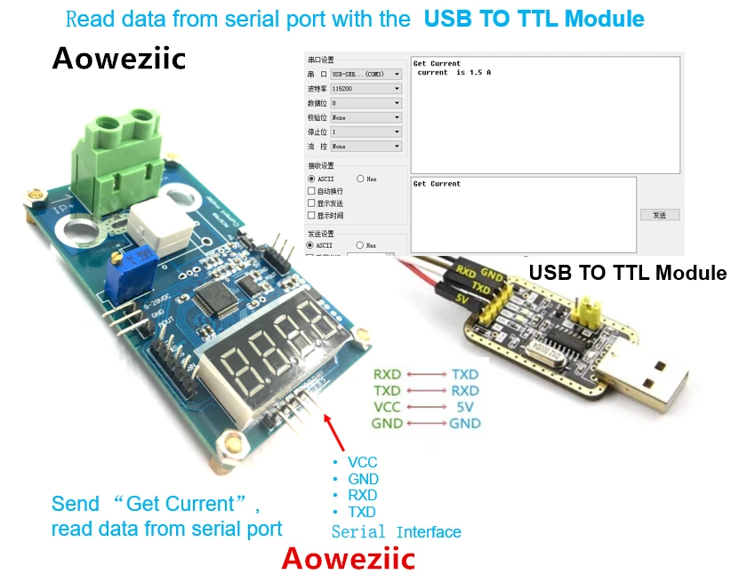 1 шт. WCS2702 0 2A AC DC ток чтения данных от последовательного порта с USB к ttl|Запасные
