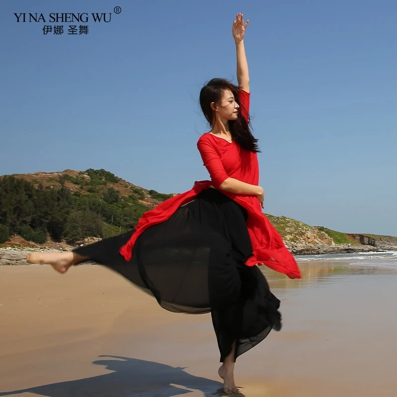 Новейшая одежда для занятий танцами живота танцевальный топ + штаны костюм танца