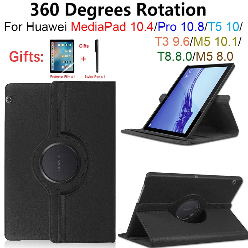 Вращающийся на 360 градусов чехол для Huawei MediaPad T5 10 T3 9 6 подставка планшета MatePad Pro 8 4
