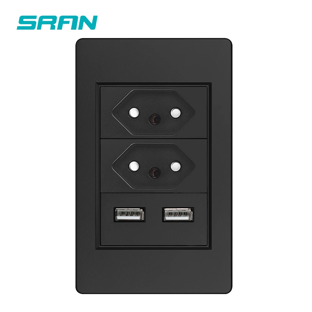 Бразильская розетка usb 2A зарядная панель ПК огнестойкий материал домашняя