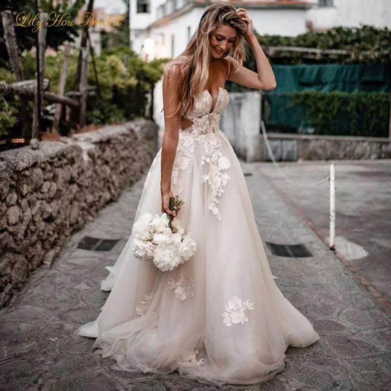 

2020 винтажные свадебные платья, искусственная аппликация, тюль, трапециевидные Свадебные платья для невесты