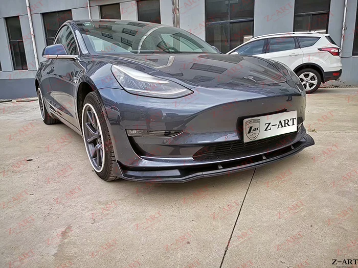 Z-ART для Tesla модель 3 передний спойлер из углеродного волокна для Tesla 3 Передняя Губка из углеродного волокна для модели 3 передний подбородок из углеродного волокна