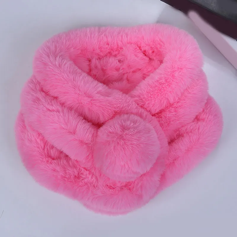 

Winter Scarf Luxury Faux Fur Warm Scarf Fashion Soft Plush Thicken Snood Scarves Shawl for Adult Kids Women Girls Neckerchief