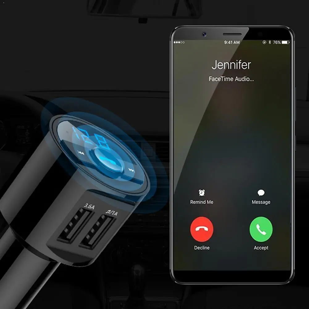 Автомобильный беспроводной FM-модулятор USB устройство для быстрой зарядки 3 6 а с