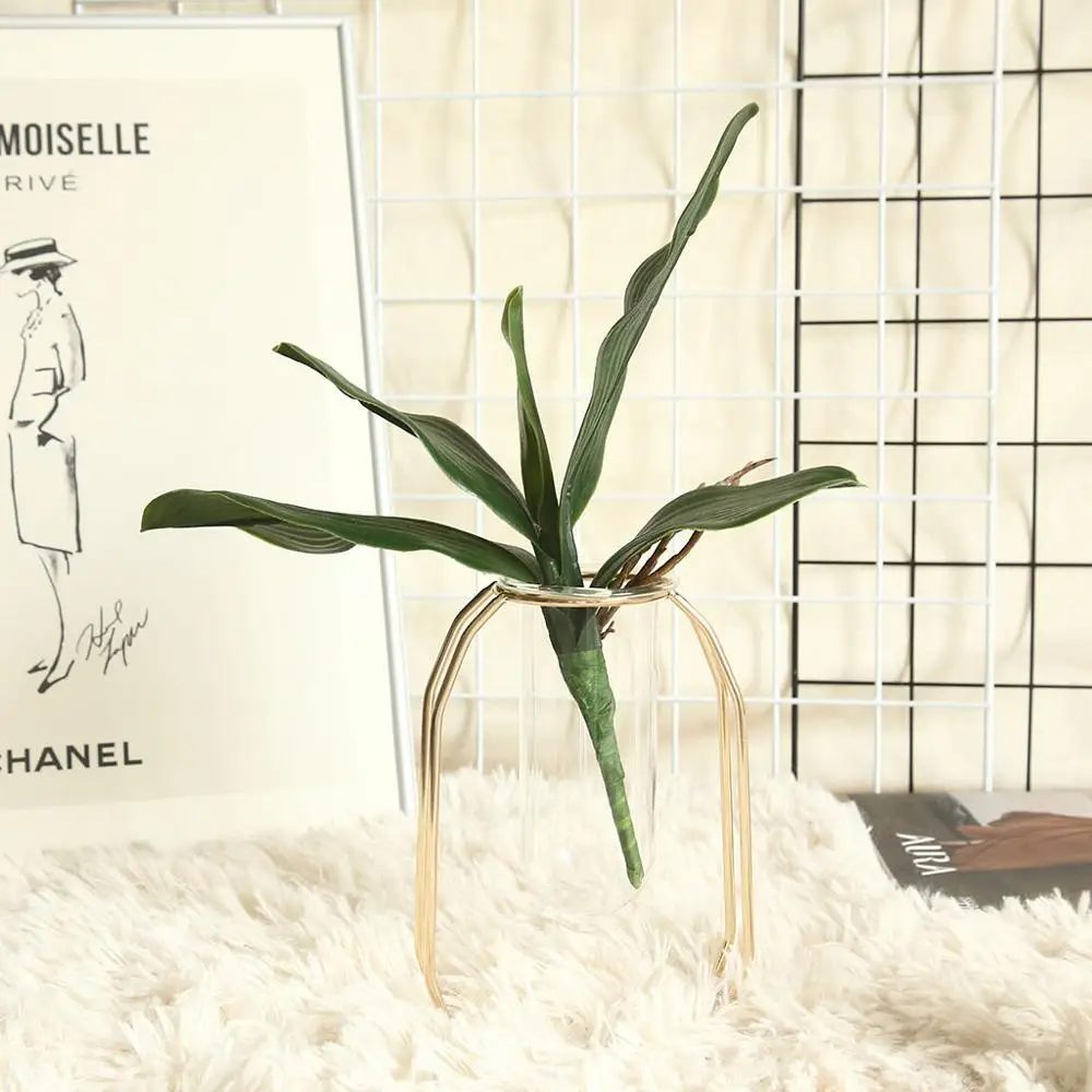 Листья фаленопсиса на ощупь искусственная зеленая бабочка Орхидея пластиковые