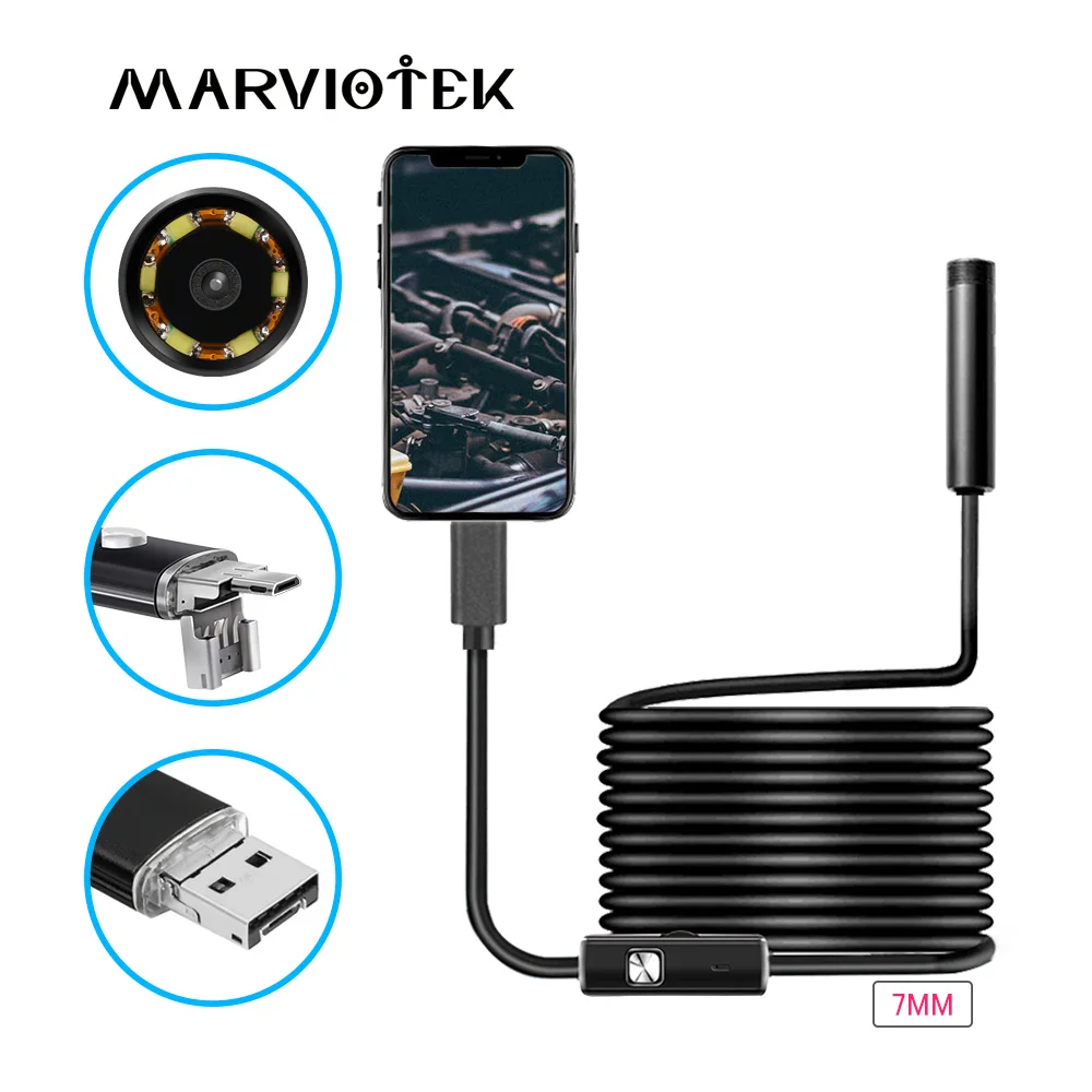 Камера эндоскоп с Wi Fi для Iphone мини камера видеонаблюдения Android USB автомобилей