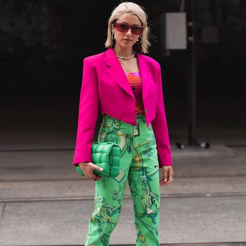 Женский Асимметричный блейзер с длинным рукавом глубоким V-образным вырезом и