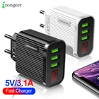 USB зарядное устройство настенное USB быстрая зарядка для iPhone 11 Pro Max Samsung S20 S10 Plus Xiaomi Huawei 3A светодиодный дисплей Мобильный телефон зарядное устройство