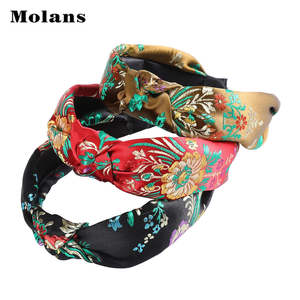 

Женские ободки для волос с цветочной вышивкой MOLANS, обручи для волос в китайском стиле, 2022