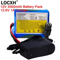 12v 2200mah 3000mah 3500mah li ion batteries rechargeable 18650 lithium battery pack capacity dc 12 6v cctv camera1a charger