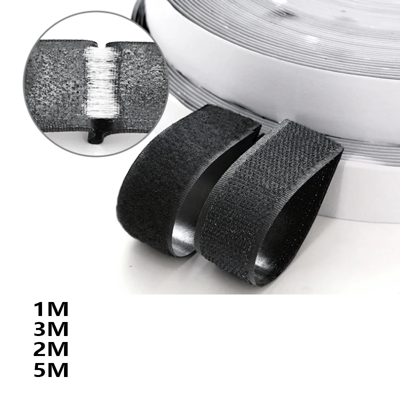 Самоклеящаяся лента на липучке Velcros клейкая нейлоновая с тканевой лентой Gue для