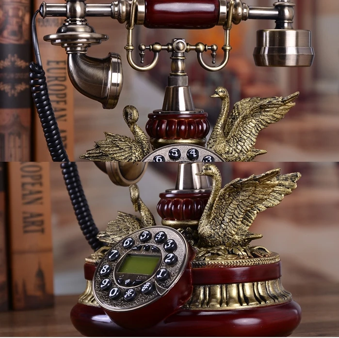 Модный античный телефон винтажный модный в рустикальном стиле с определителем