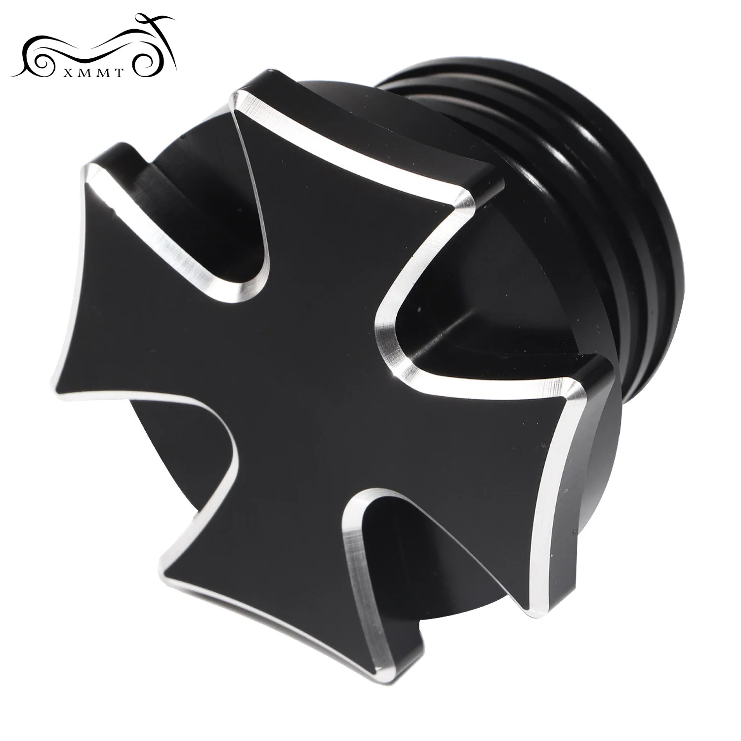 Motorcycle Black CNC Cross Fuel Gas Tank Cap Reservoir For Harley Road king Sportster Heritage Softail Dyna Models 96-Up |