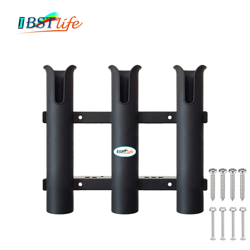

Marine Boat Yacht Kayak Fishing Vertical 3 Link Rod Holder Organiser Pole Tube Mount Bracket Socket Rack Lure Pliers Storage