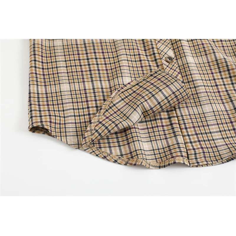 

Plus Size Women Plaid Blouse Oversize Autumn Long Sleeve Turn-Down Collar Button Up Casual Vintage Shirt Female Tops Streetwear