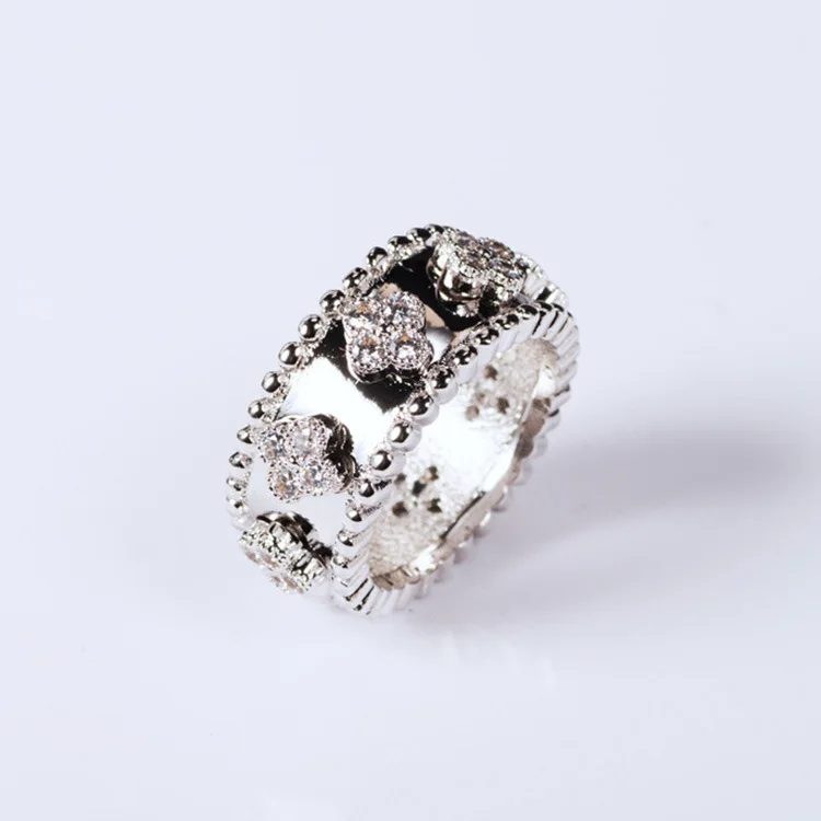 Модные женские ювелирные изделия микро CZ Полный Хрустальный полый цветок