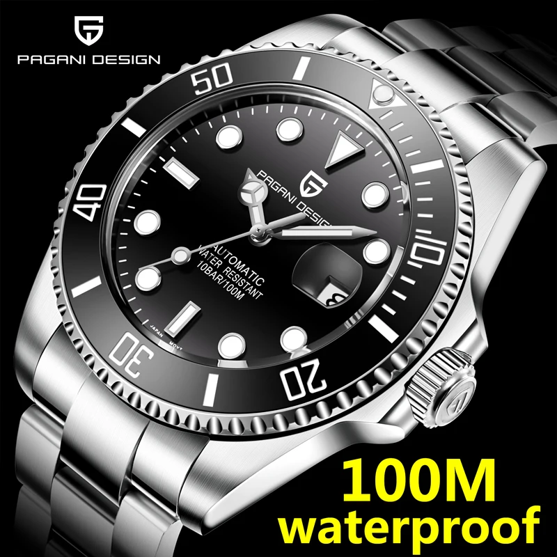 Часы наручные Diver Мужские автоматические брендовые Роскошные Большие