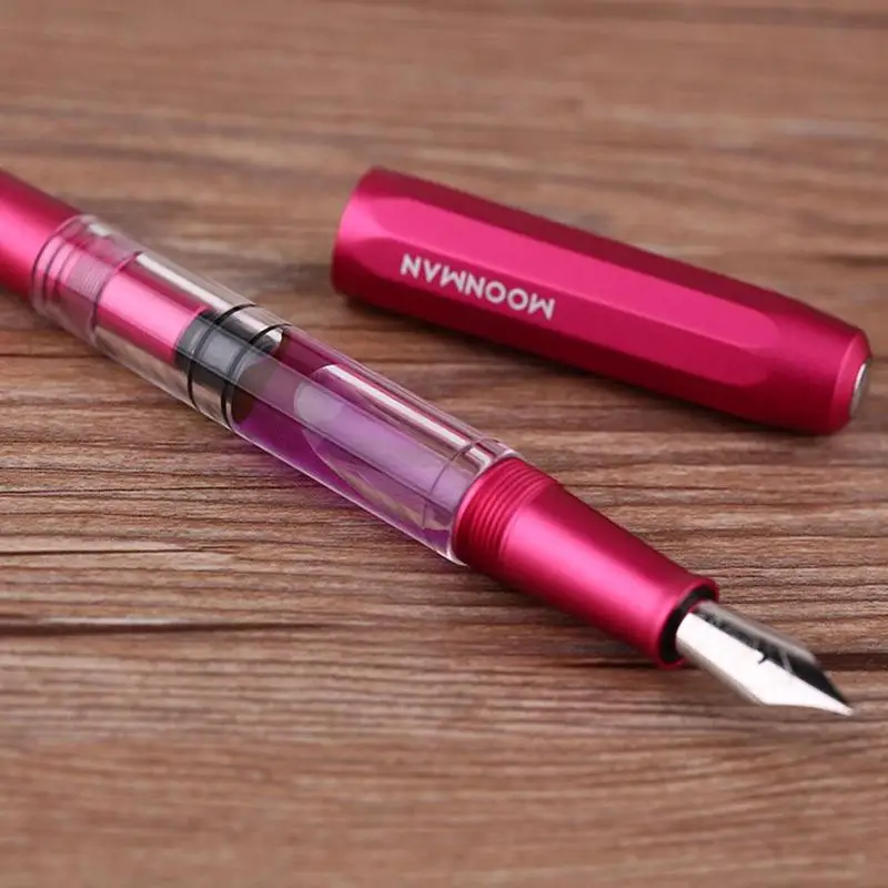 

New T1 Acrylic & Metal Piston Fountain Pen Fine 0.5mm Pen Office Aluminum Gift Large-Capacity For Business Ink Nib U5J5