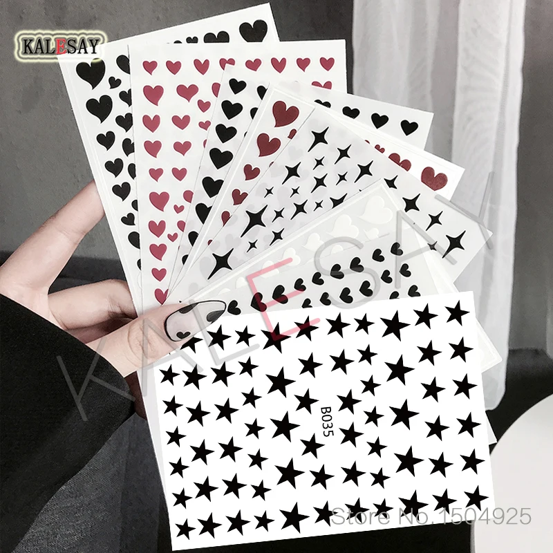 

3D Nail Art Stickers Love Star Light Manicure Design Accessories Back Glue Decoration Toe Nail Art Decor Designer Nail Stickers