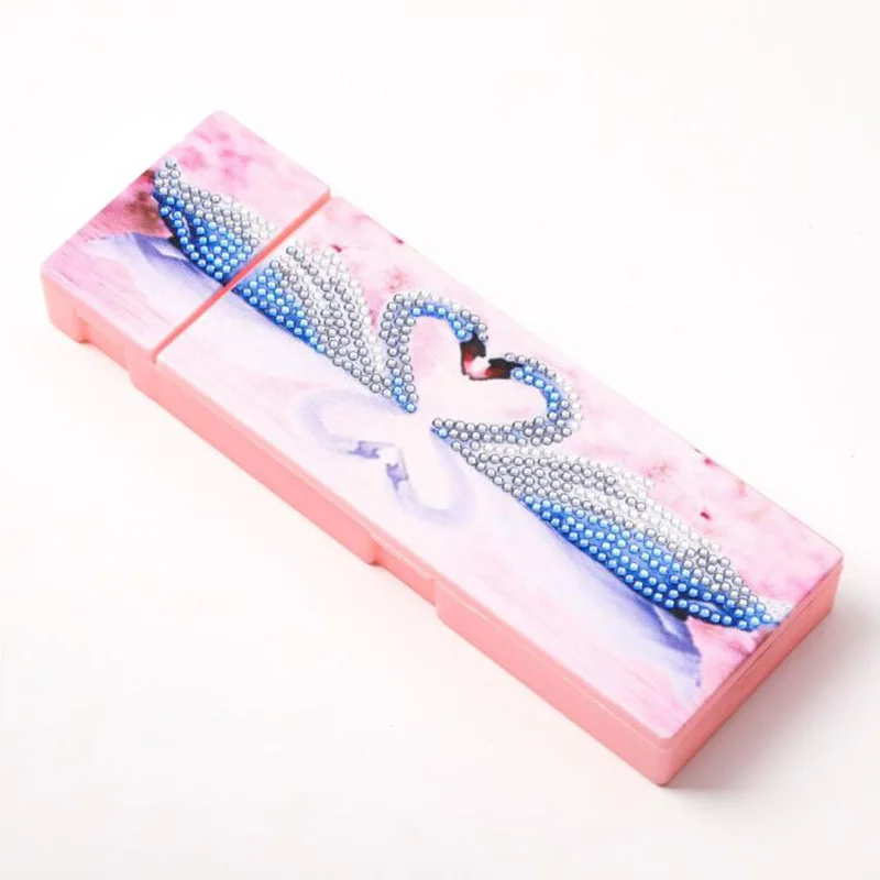 

DIY Special Shaped Diamond Painting 2 Grids Stationery Pencil Box Rhinestones Diamond Embroidery Animal Storage Case Gift