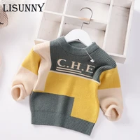 1t 5t autumn winter 2021 baby boys sweater children knitted clothes kids pullover jumper toddler coat sweaters spliced letter
