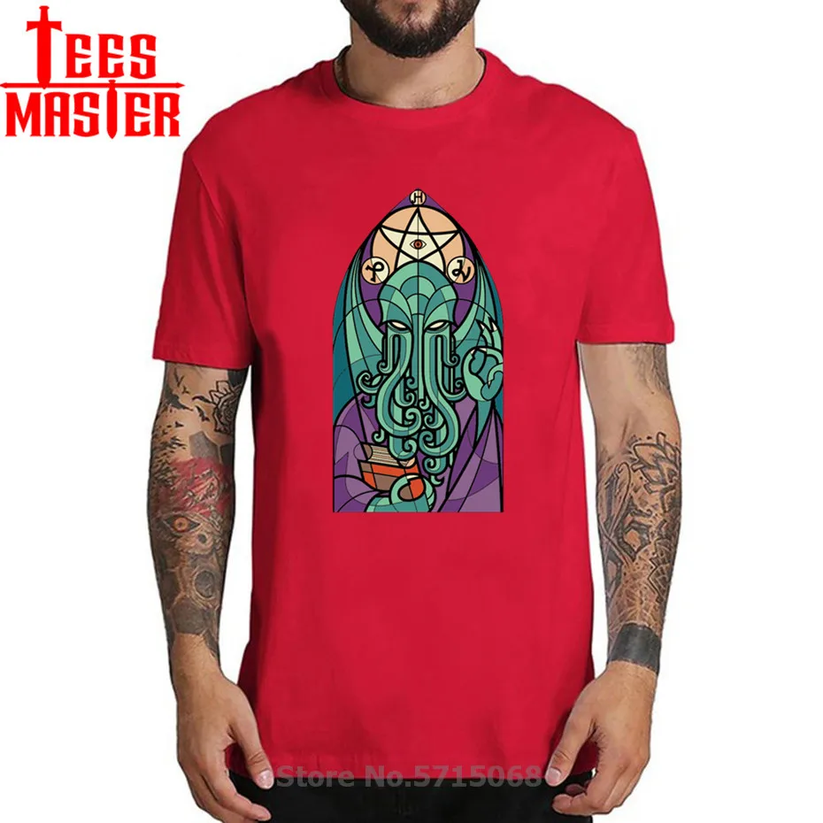 Футболка с изображением церкви CTHULHU мужские винтажные футболки Lovecraft dunвич