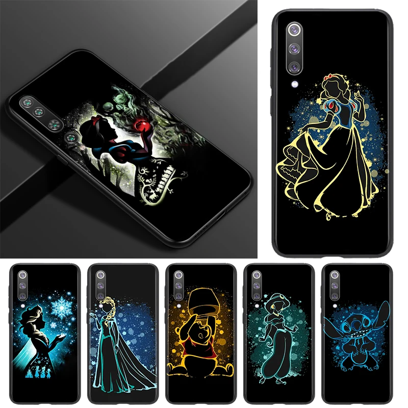 

Disney Princess For Xiaomi Mi 11i 11 10T 10 9T 9 A3 8 Lite CC9 SE Note10 Lite Ultra Pro Black Soft Phone Case