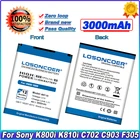 Аккумулятор LOSONCOER 3000 мАч BST-33 BST 33 для Sony Ericsson V800 C702 C901 C903 F305 G502 K800 U10I K550C w395c