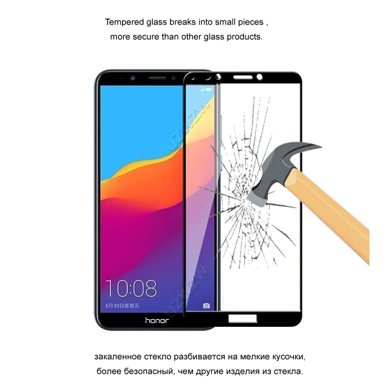 2 шт. для Honor 7C Pro / полное покрытие закаленное стекло Защита экрана Защитное