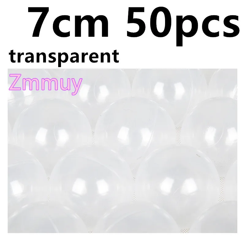 7cm clear 50 pcs 50 шт., 7 см, рождественский подарок, красочный шар, мягкий пластик, Океанский шар, забавный, для маленьких детей, для девочек и мальчиков, плавающая игрушка, бассейн, океан, волнистый шар - Цвет: 7cm clear 50 pcs