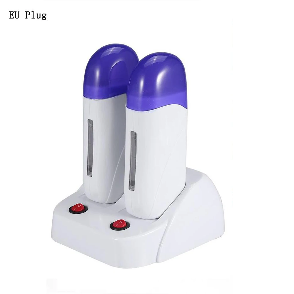 Double EU Plug x Wax Нагреватель воска для депиляции, роликовый нагреватель, для мужчин и женщин, для удаления волос на теле, восковой нагреватель+ депиляционный воск, Мути тип, инструмент для ухода за телом - Цвет: Double EU Plug x Wax