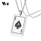 Мужское ожерелье Vnox Lucky Ace Of Spades, цветное покерное кулон для мужчин, казино из нержавеющей стали, игральные карты удачи
