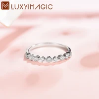 luxyimagic genuine 925 sterling silver zircon rings for women fine jewelry wedding engagement band for party statement jewelry