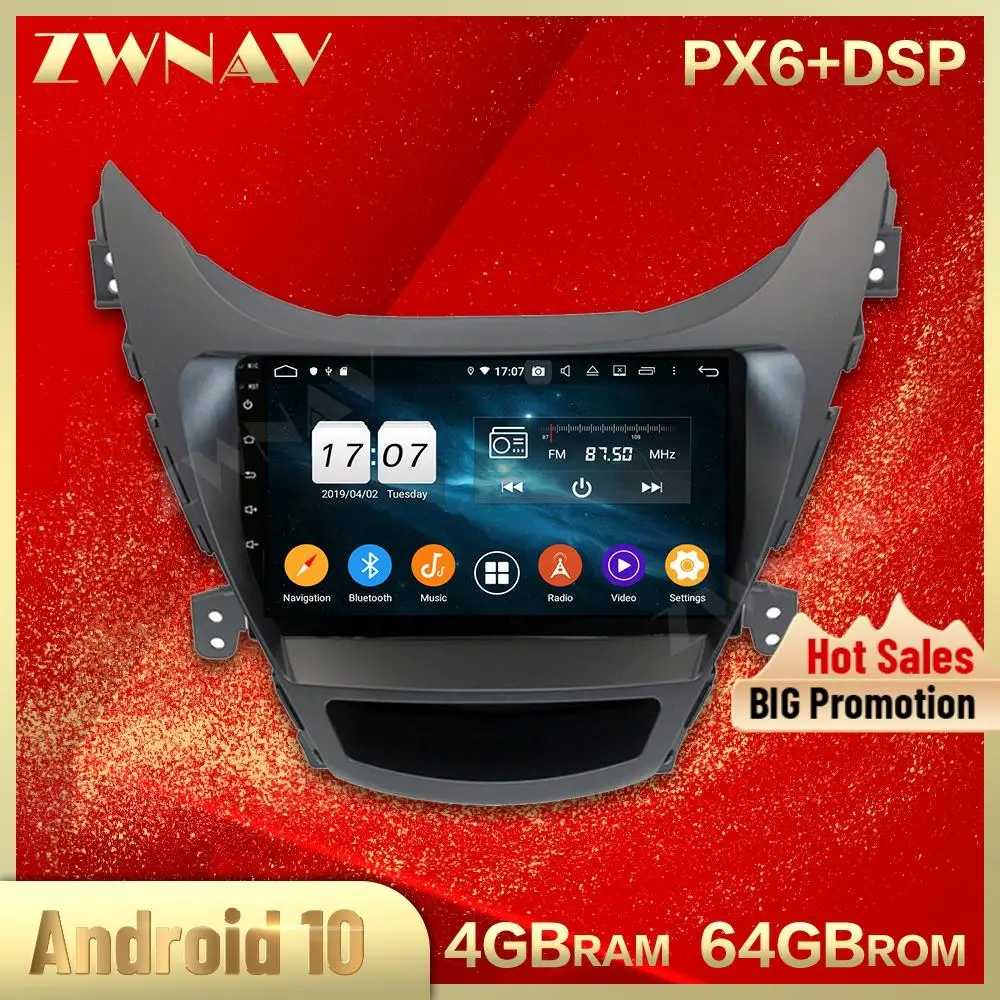 

2 din Android 10.0 screen Car Multimedia player For Hyundai Elantra 2012 video audio radio stereo GPS navi head unit auto stereo