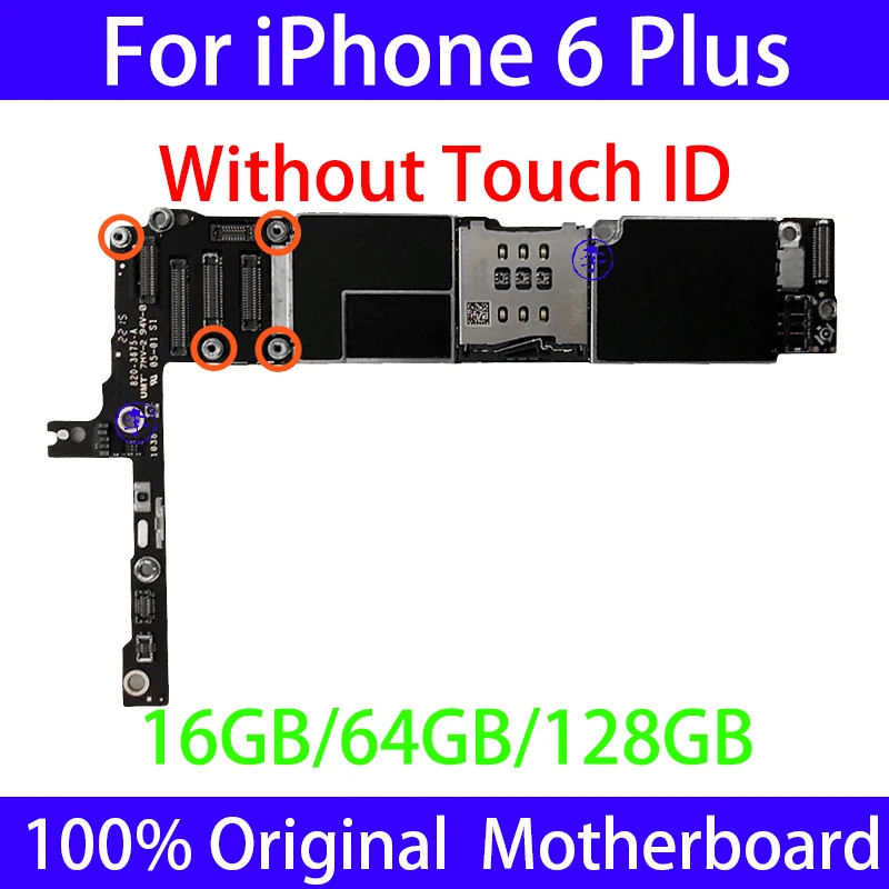 

Original Unlocked For iphone 6 Plus Motherboard With/no Touch ID full chips Logic boards with iOS system free icloud iphone6plus