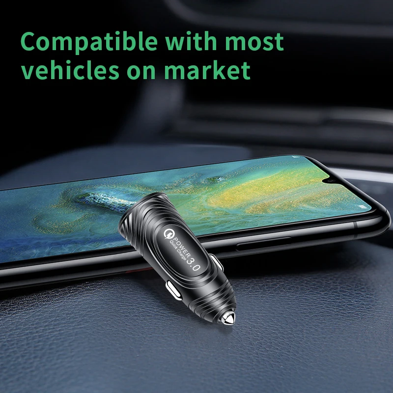 Автомобильное зарядное устройство Udyr QC3.0 быстрое для Samsung Xiaomi Quick Charge 3 0 iPhone 8 X XR 11
