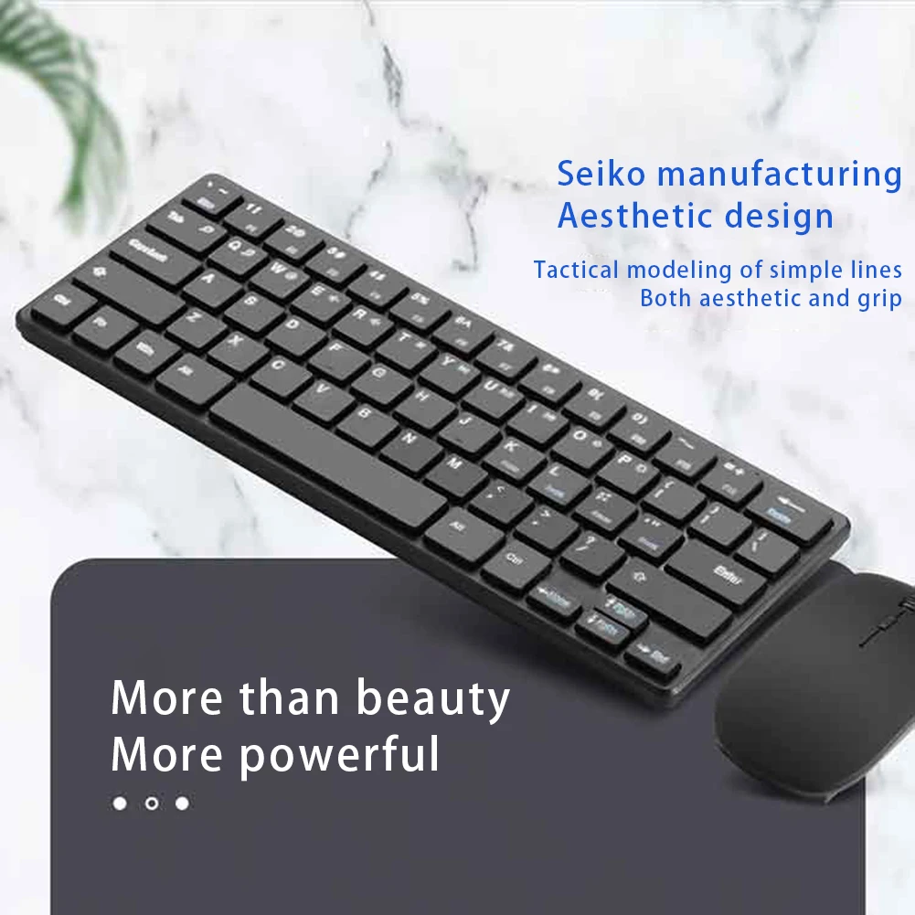 

2.4G Wireless Mouse Keyboard Combo Portable 3 Gears 1200DPI Mini Ergonomic Mice Keypad Set for Laptop PC TV Notebook Desktop