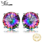 Женские серьги-гвоздики из серебра 925 пробы с Мистик-топазом