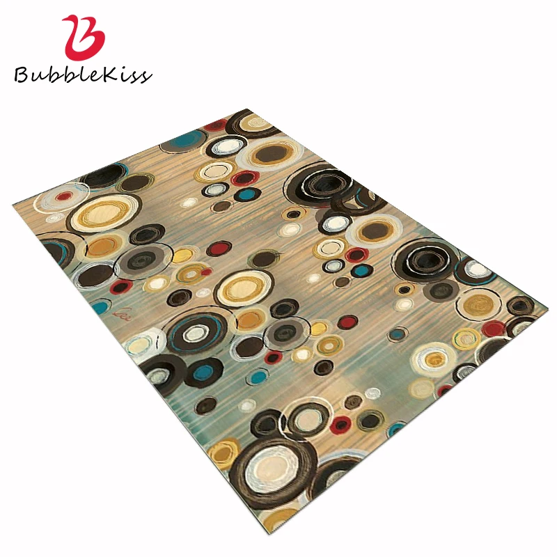 Bubble Kiss Retro Abstract Carpets For Living Room Modern Cartoons Color Circle Pattern Non-Slip Area Rugs Home Sofa Bed Decor