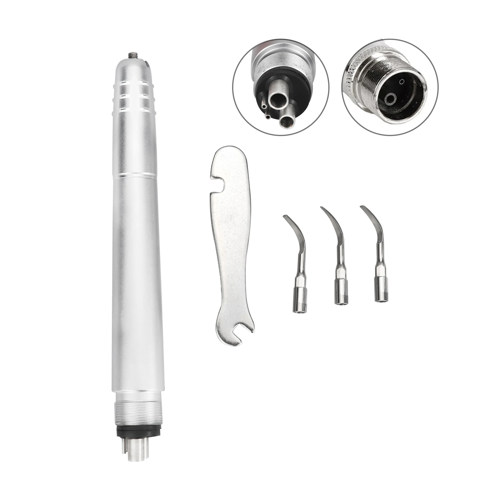 

VV Dental Ultrasonic Air Scaler 2Holes/4 Holes Handpiece 3 Tips Air Scaling Polishin Tools Teeth Whitening Cleaner