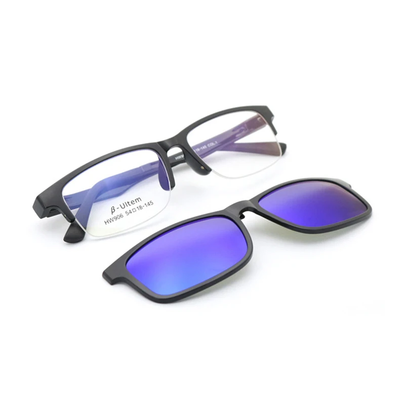 Солнцезащитные очки с клипсой N5 для мужчин и женщин поляризационные полуободком