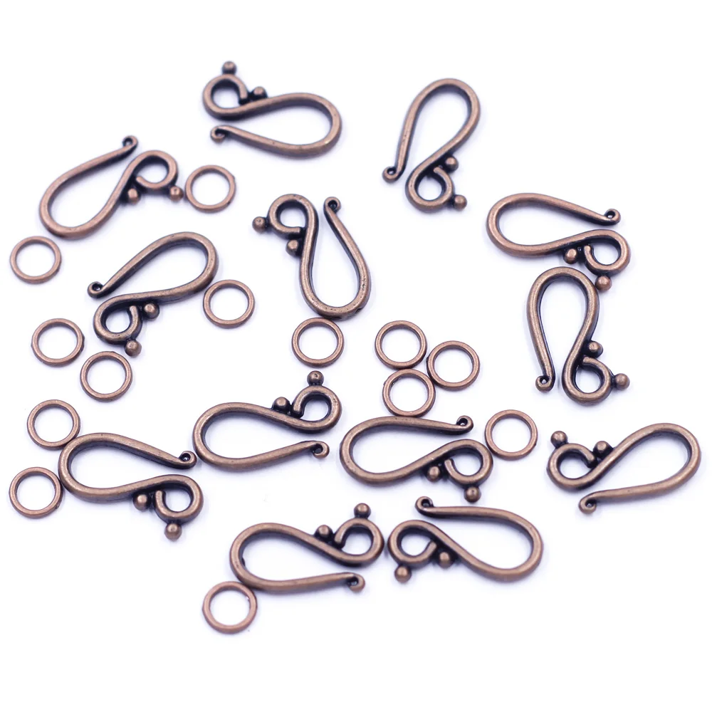 

20Sets OT Toggle Clasps S Shape Metal Copper Tone For Charm Bracelets Jewelry DIY Making Finding 21x12mm