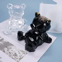 3d bear mobile phone holder epoxy mould diy crafts aromatherapy gypsum model silicone mould home decor car decoration casting