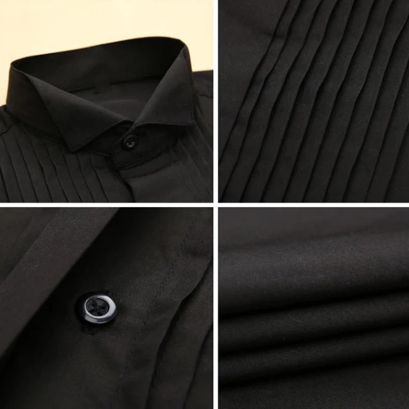 

European and American Style Mens Dress Shirts Long Sleeve 5XL Summer Formal Wedding Tuxedo Shirt For Men Outfit Streetwear A709