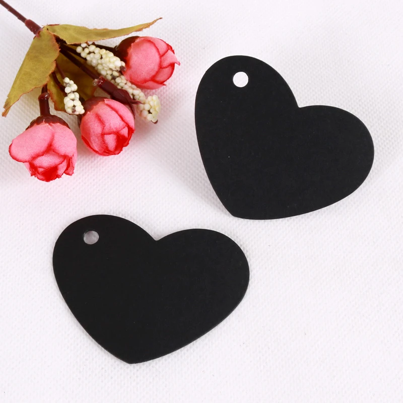 100 шт./лот бумажные бирки для ювелирных изделий в форме сердца аксессуары