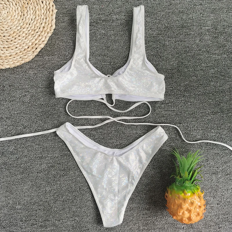 

Swimwear Women 2020 Wrap Around Bikini Ladies Swimsuit Women Two Piece Set High Waist Biquinis Feminino Bather Bathing Suit Swim