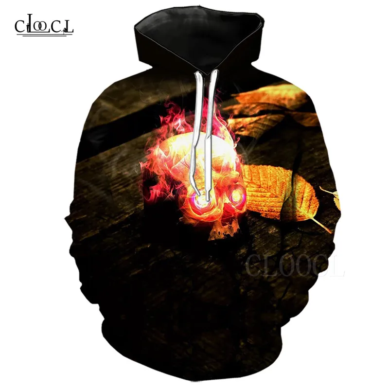

New 3D Horror Skull Hoodie Harajuku Sweatshirt Men Women Oversized Fashion Flame Rose Skull 3D Printed Casual Streetwear Hoodies