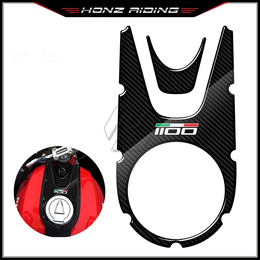 

For Ducati Monster 1100 Evo 2008-2014 Motorcycle Top Tank Cover Protector 3D Resin Carbon-look