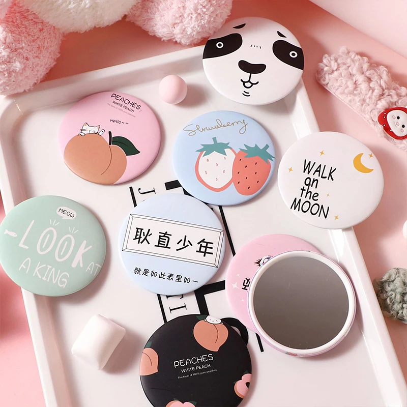 

1PC Cartoon Pattern Makeup Mirror Portable Hand Mirror Mini Round Pocket Mirror Vanity Mirror Cosmetic Tools Travel Accessories