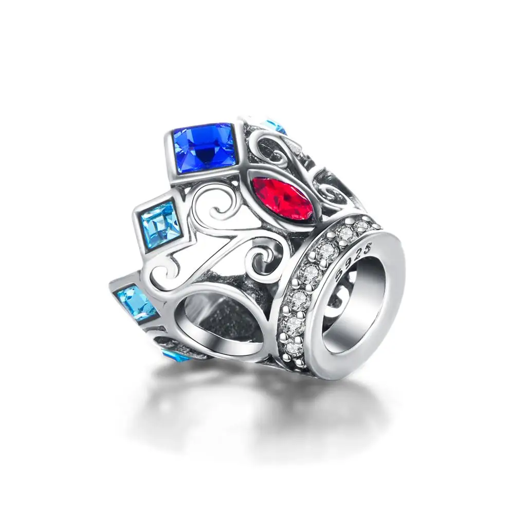 2 шт./лот подвески с Королевской короной из бисера стерлингового серебра 925 пробы